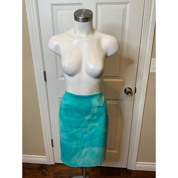 Elie Tahari Acoma Turquoise Bennet Pencil Skirt NWT $248,  Size 2 - Picture 1 of 7